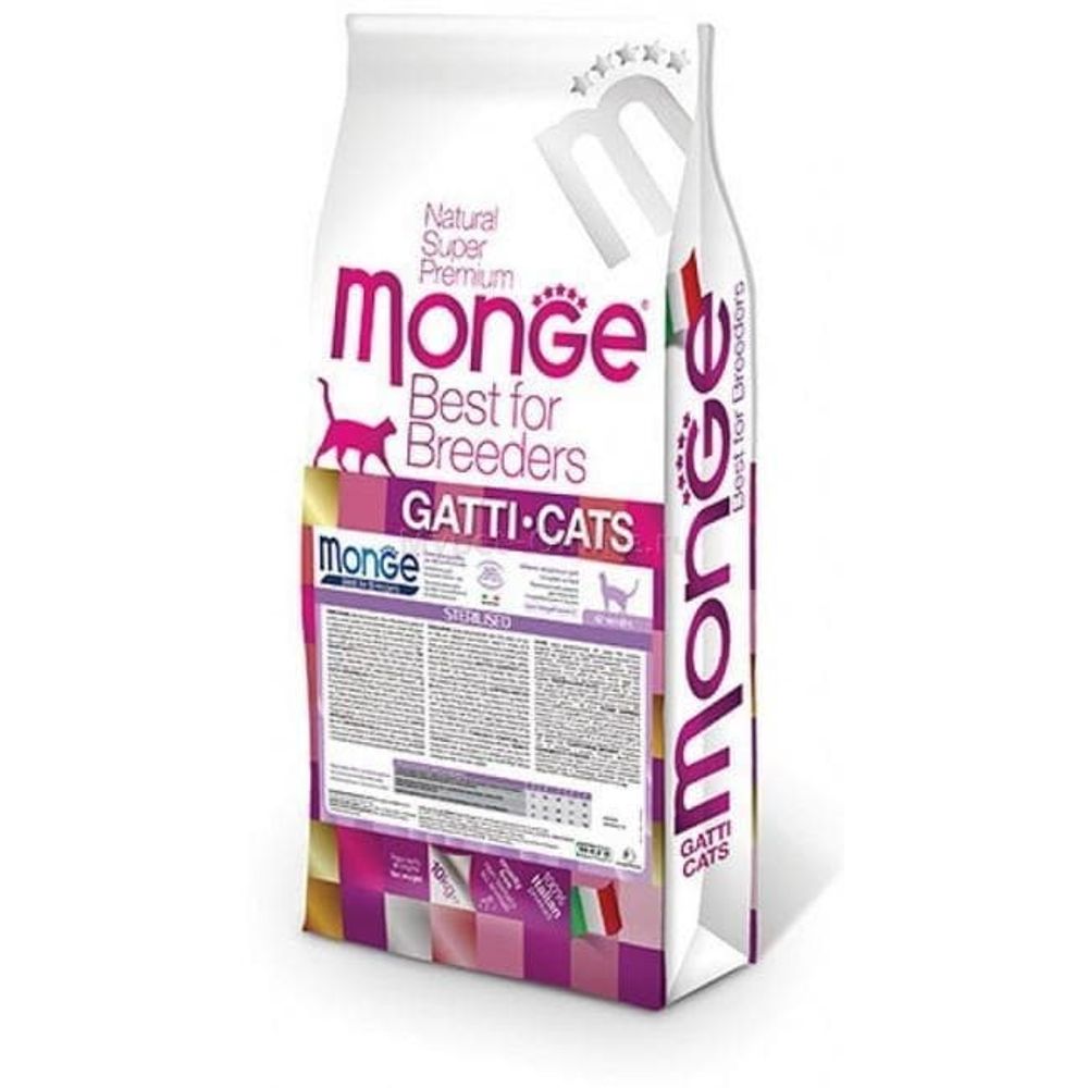 Cухой корм Monge Cat Daily Line Sterilised для стерилизованных кошек из курицы, пакет 10 кг