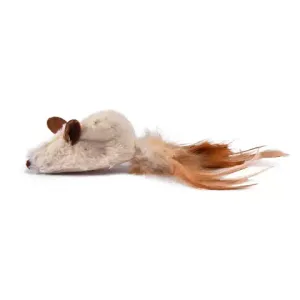Игрушка для кошек KONG  "Мышь полевка с перьями" 15 см плюш с тубом кошачьей мяты