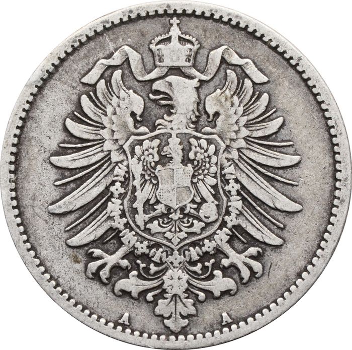 1 марка 1875 Германская Империя "A" XF