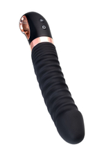 Черный вибратор Waname D-Splash Hurricane с ребрышками - 22,5 см. (Цвет: черный)