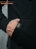 Толстовка с капюшоном и карманом на молнии мужская LEGENDA Георгий Победоносец черная