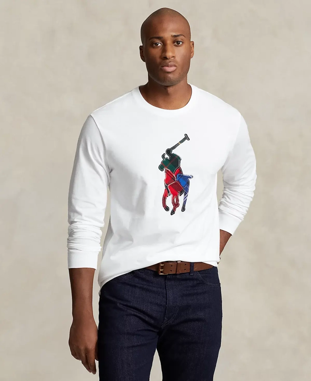 Лонгслив Ralph Lauren «Пони», бел.