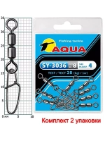 Карабин с вертлюгом для рыбалки SY-3036 №12 (упк. 8 шт.)