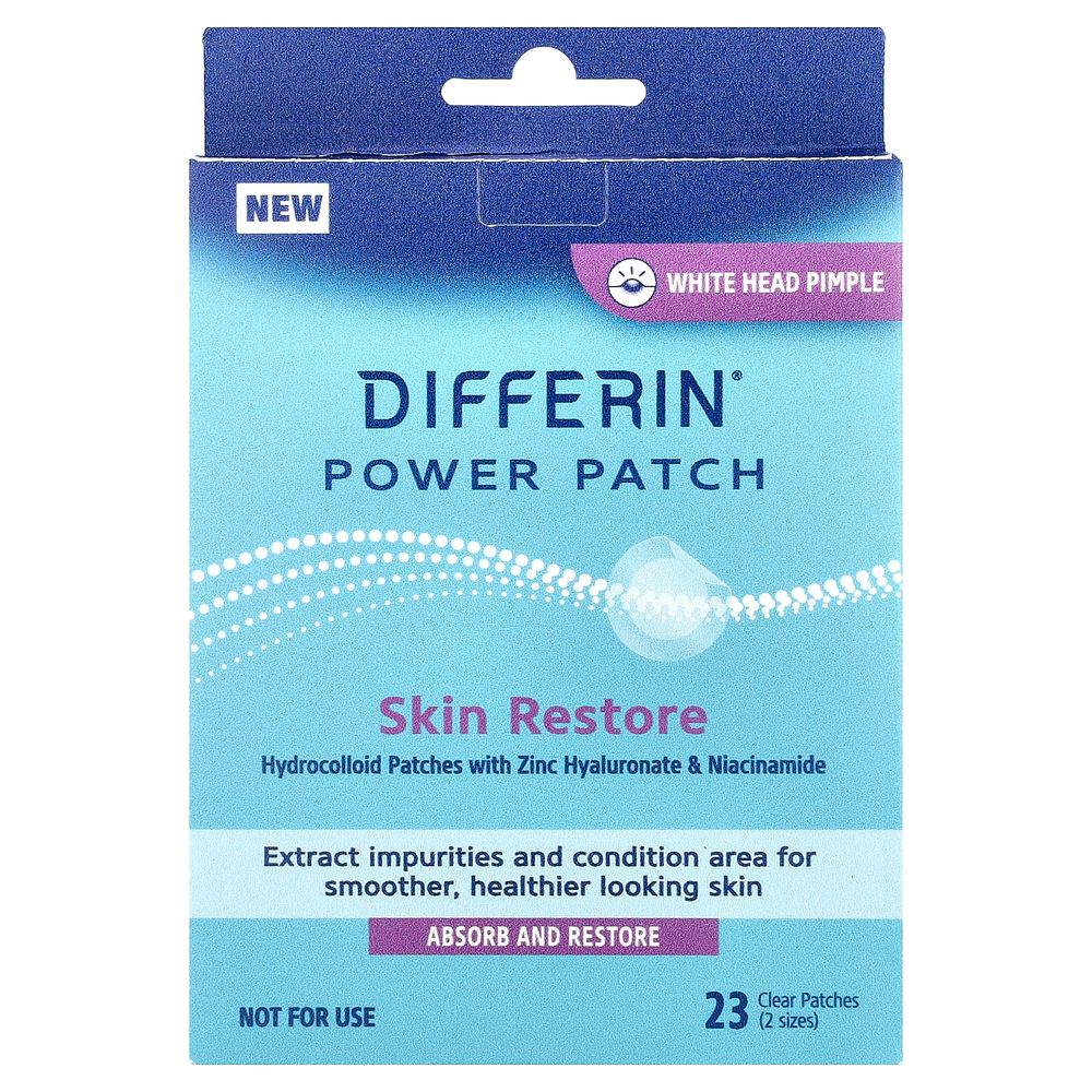 Differin, Power Patch, восстановление кожи, 23 очищающих патча