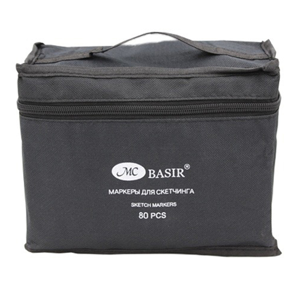 Маркер для скетчинга, двусторонние, Basir, четырёхгранные, 15 мм, спиртовые, 80 шт