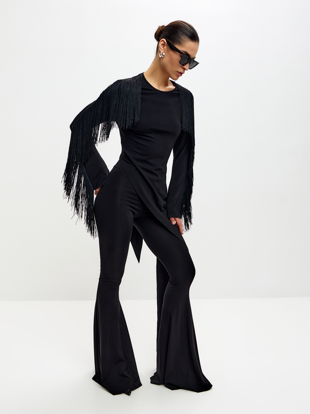 Лонгслив с бахромой