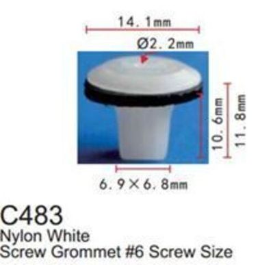 Клипса для крепления внутренней обшивки а/м Хонда пластиковая (100шт/уп.) Forsage клипса C0483(Honda)