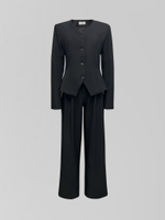 Костюм AS`Kins 140 из брюк прямого кроя и пиджака с глубоким вырезом и поясом в комплекте