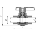 Кран шар 50 ручка PP-R EVER® plast   СЕРЫЙ (Россия)