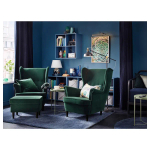 Табурет для ног - IKEA STRANDMON, 60х40х44 см, зеленый СТРАНДМОН ИКЕА