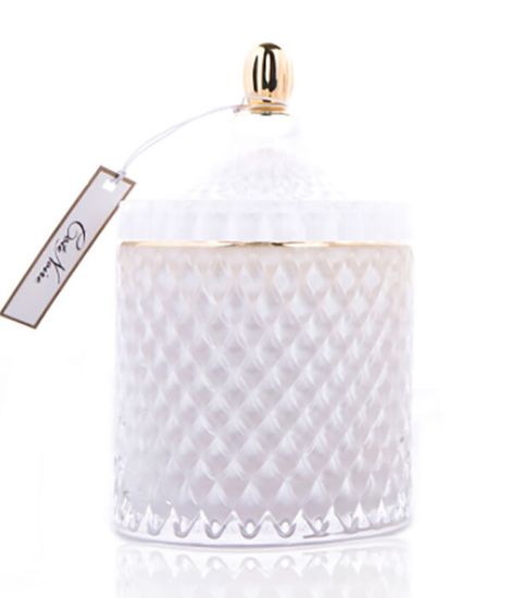 Цветочный чай с жасмином, большая белая свеча Арт-деко с кисточкой, Cote Noire