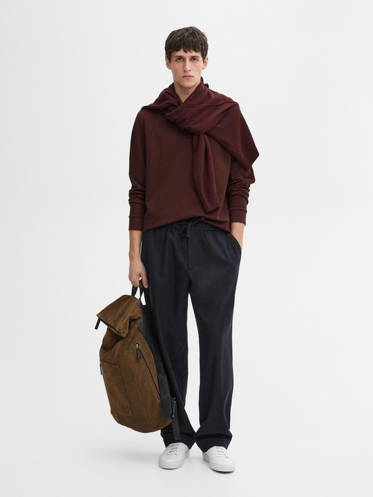 Massimo Dutti Поло с пуговицами, темно-гранатовый