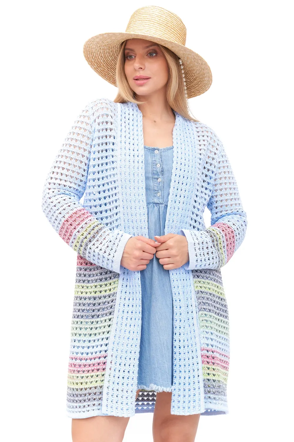 Кардиган М 2860/ голубой микс