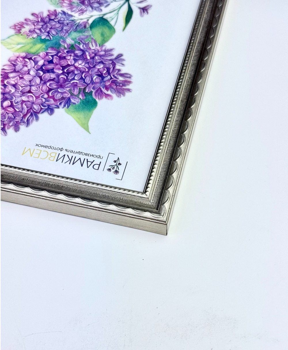 Фоторамка 30х40 см серебро, орнамент, арт. 3040.695364