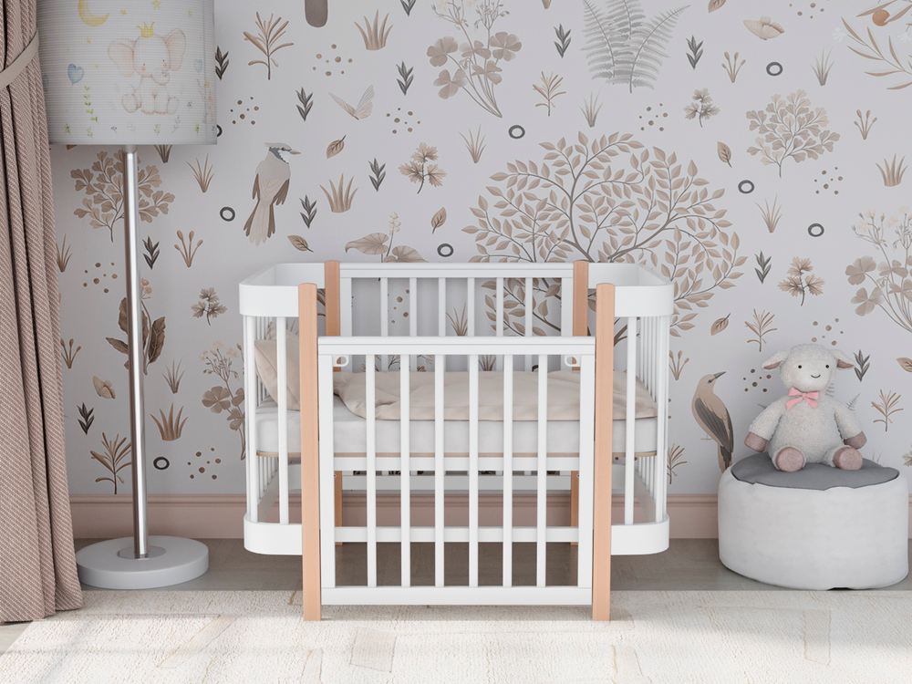 Кровать Incanto Mimi продольный маятник цвет белый/бук