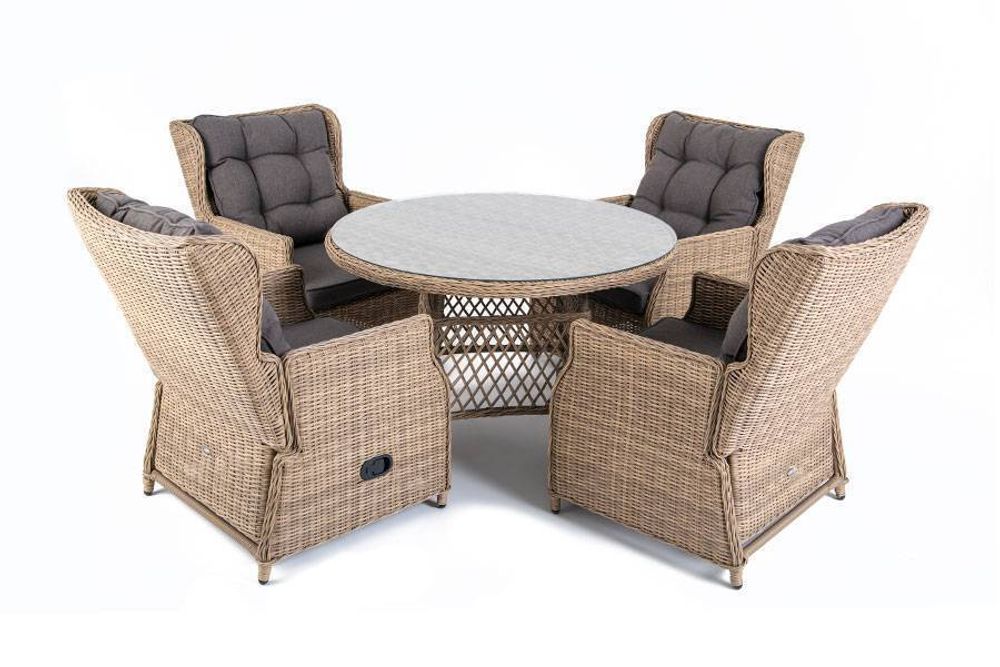 "Лацио" обеденная группа из искусственного ротанга, цвет соломенный