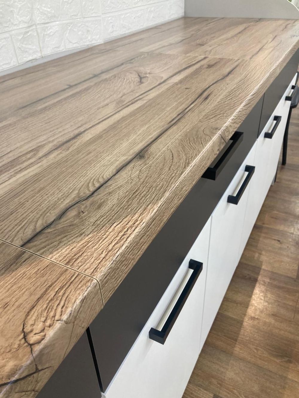 Кухня Монтана белый/графит/дуб кера 2,0м