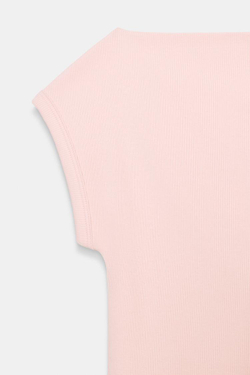 ZARA ФУТБОЛКА С ВЫРЕЗОМ ЛОДОЧКОЙ, ПУДРОВО-РОЗОВЫЙ