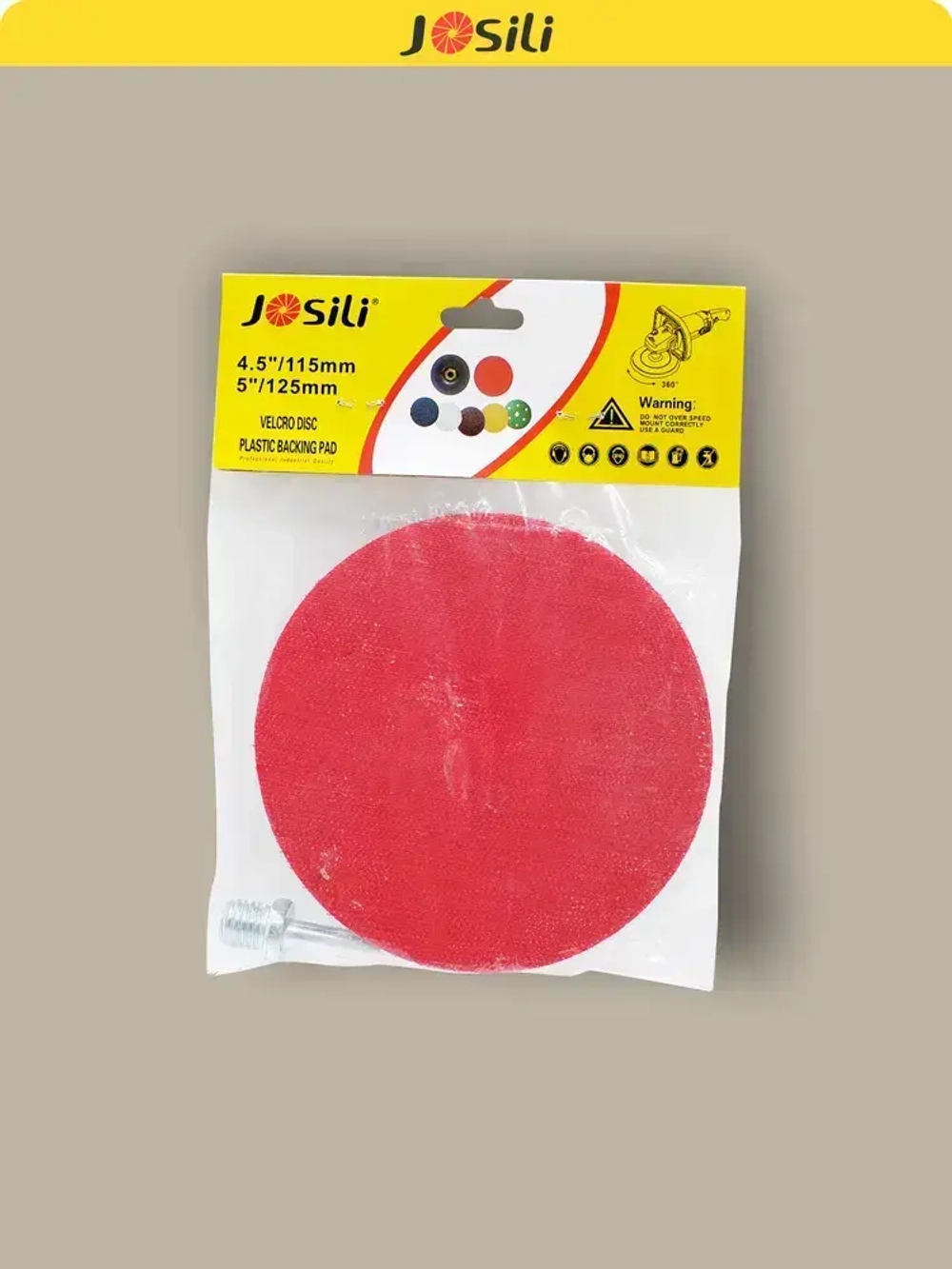 Тарелка опорная 125 мм насадка для дрели и УШМ с липучкой и адаптером (ТОНКАЯ)