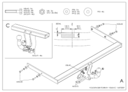 Оцинкованный фаркоп на Volkswagen Touran 2002-2015 (без электрики), Galia V065C