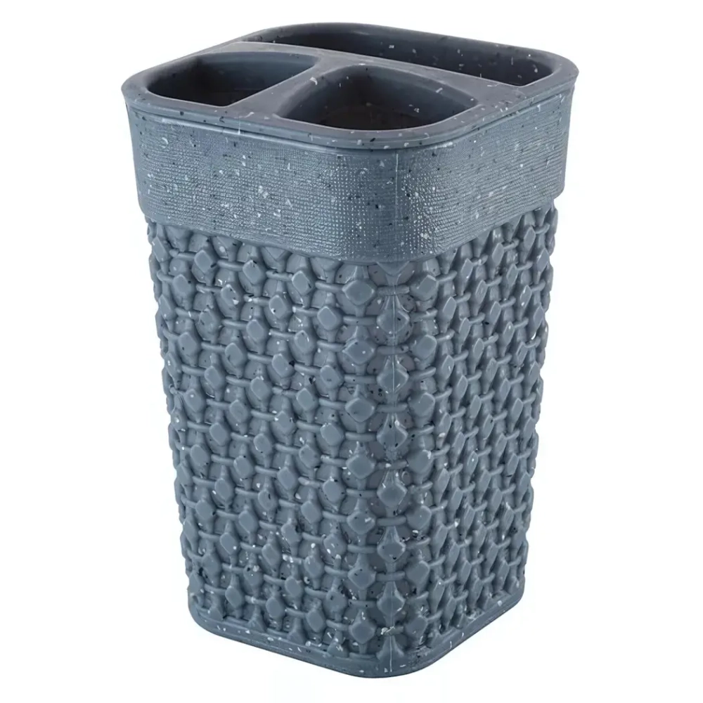 Подставка для зубных щеток «Plast Team Stone» 74х74х113 мм темный камень