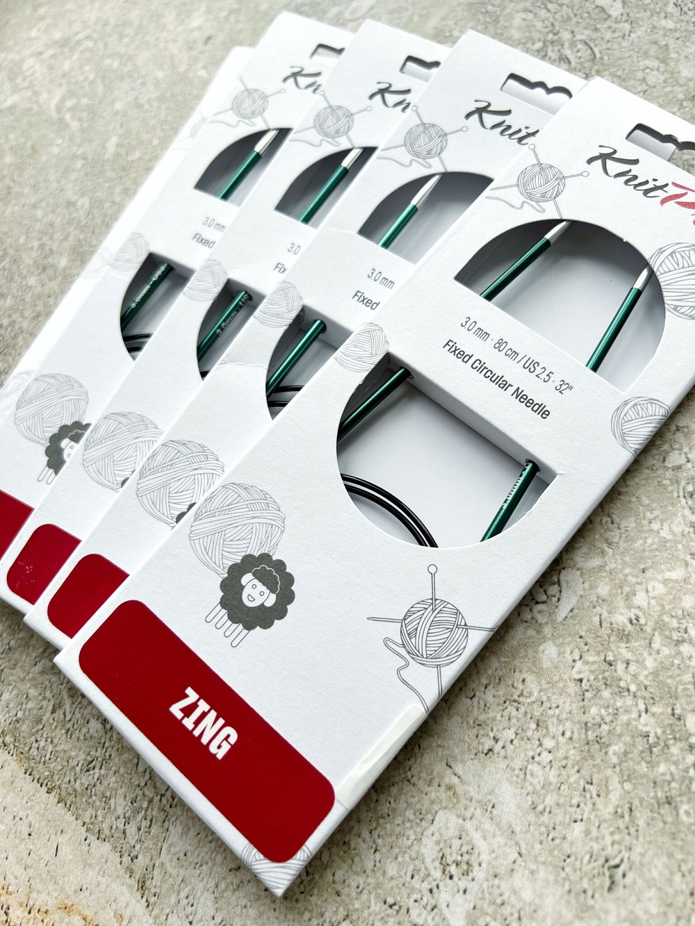 Спицы круговые Zing, 8мм/80см, KnitPro,(47136)