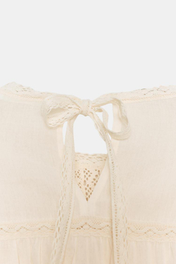 ZARA РУБАШКА С ВЫШИВКОЙ ZW COLLECTION, ЦВЕТ СЛОНОВОЙ КОСТИ