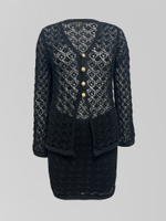 Костюм Luna style вязаный однотонный из кофточки на пуговицах и короткой юбки