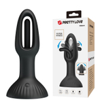 Черная анальная пробка с функцией фингеринга Hubert - 13,9 см. (Цвет: черный)