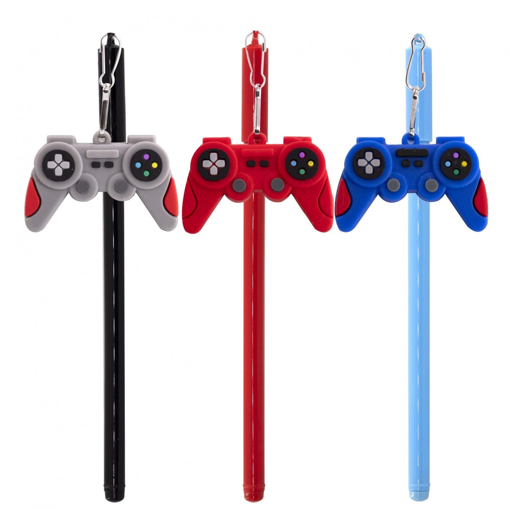 Ручка шариковая Alingar, "Game", 0,7 мм, синяя, с брелком, круглый, цветной, пластиковый корпус, карт. уп.