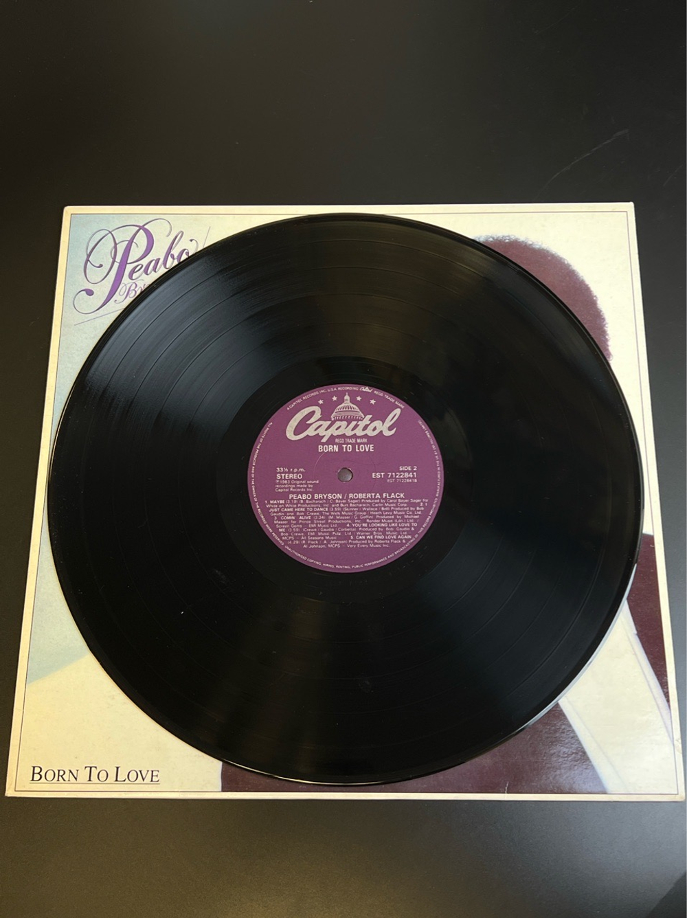 LP Peabo Bryson / Roberta Flack ‎– Born To Love. Виниловая пластинка 12 дюймов. England 1983 год.