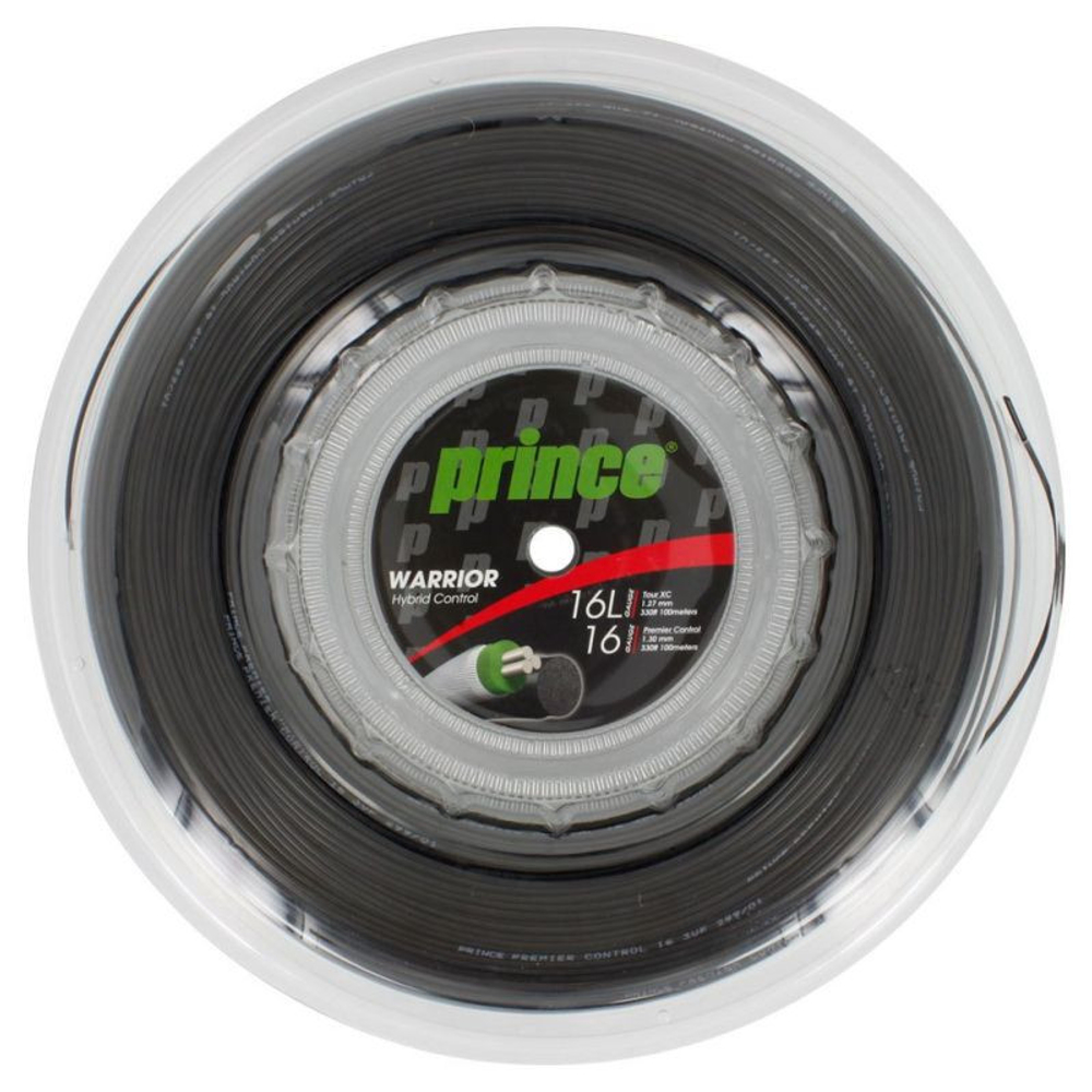 Теннисные струны Prince Warrior Hybrid Control 16L/16 (100 m/100 m) - черный