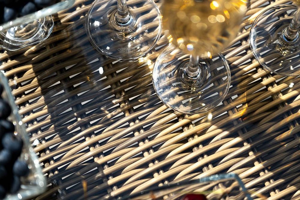 "Неаполь" обеденная группа плетеная из искусственного ротанга, цвет соломенный