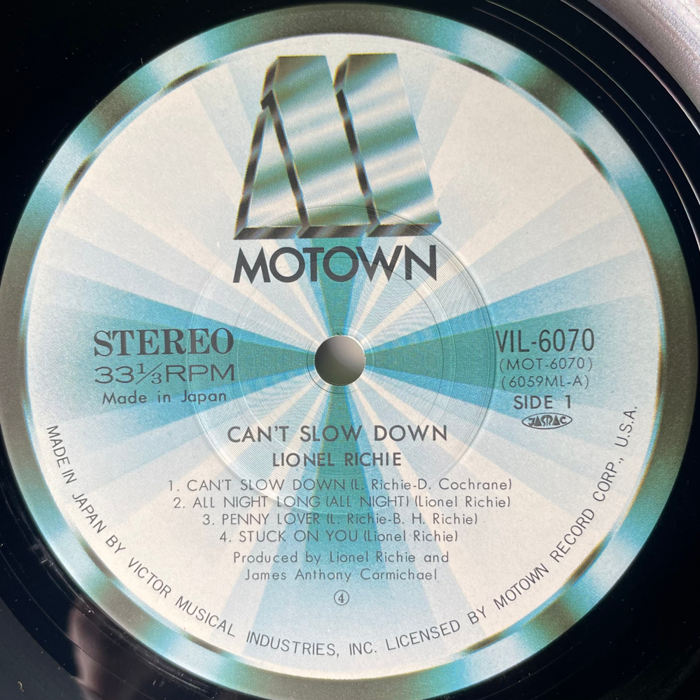 Lionel Richie ‎– Can't Slow Down (Япония 1983г.)