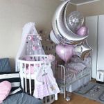 Шар (28"/71 см) Фигура, Полумесяц, Серебро 1 шт.