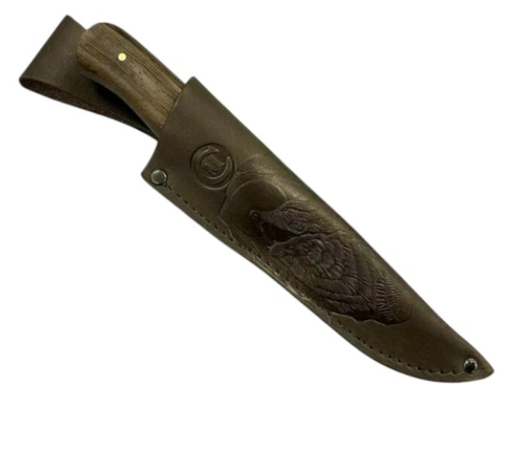 Нож кузница Семина Барсук кован ст.Х12МФ, ц,м,дюраль,венге