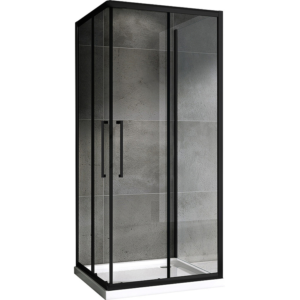 Душевой уголок Abber Schwarzer Diamant 100х100 AG02100BH-S100B профиль Черный стекло прозрачное