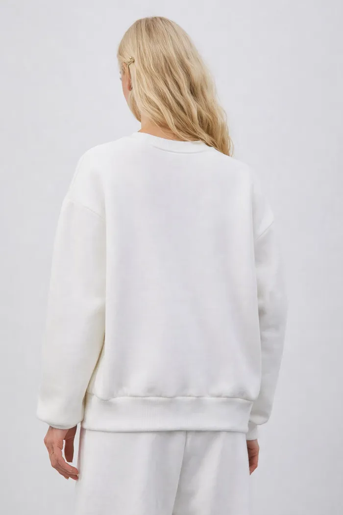 Утепленный свитшот кремового цвета