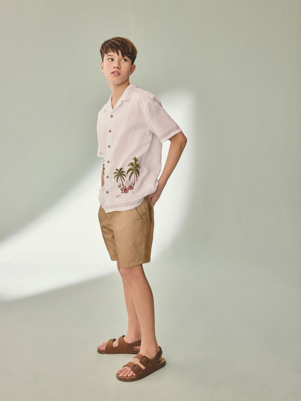 Рубашка с вышивкой для мальчика Next AB7-088, Белый