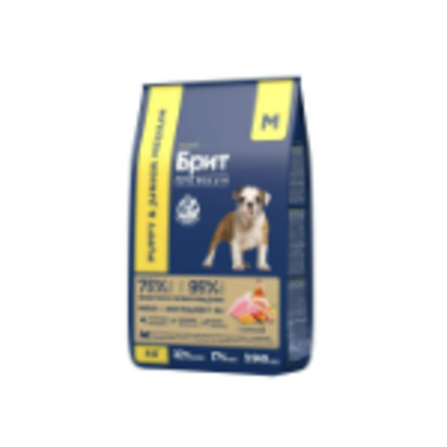 Корм для собак сухой BRIT PREMIUM с курицей для щенков "Dog Puppy and Junior Medium", 8кг