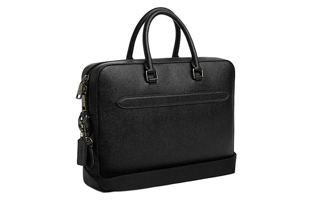 COACH ETHAN Cow Leather Portable One Shoulder Crossbody Briefcase Large Men"s Black