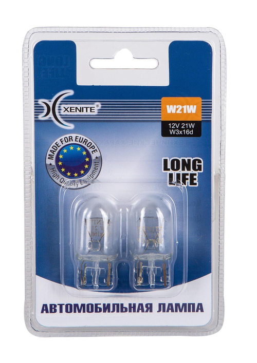 Лампа 12 В 21 Вт 1-контактная без цоколя Long Life 2 шт. блистер Xenite