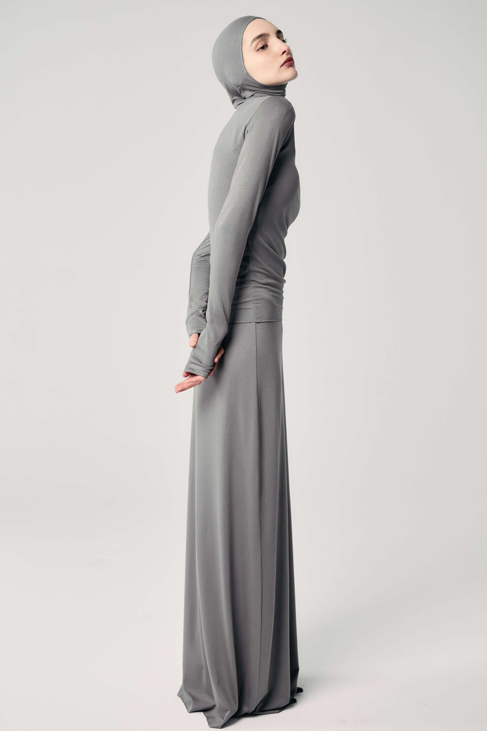 Юбка база прямая серая