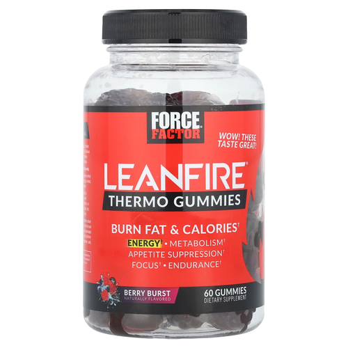 Force Factor, LeanFire® Thermo Gummies, Berry Burst, 60 жевательных таблеток