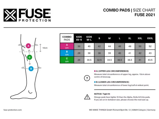 Защита колена и голени Fuse Echo 125 Combo