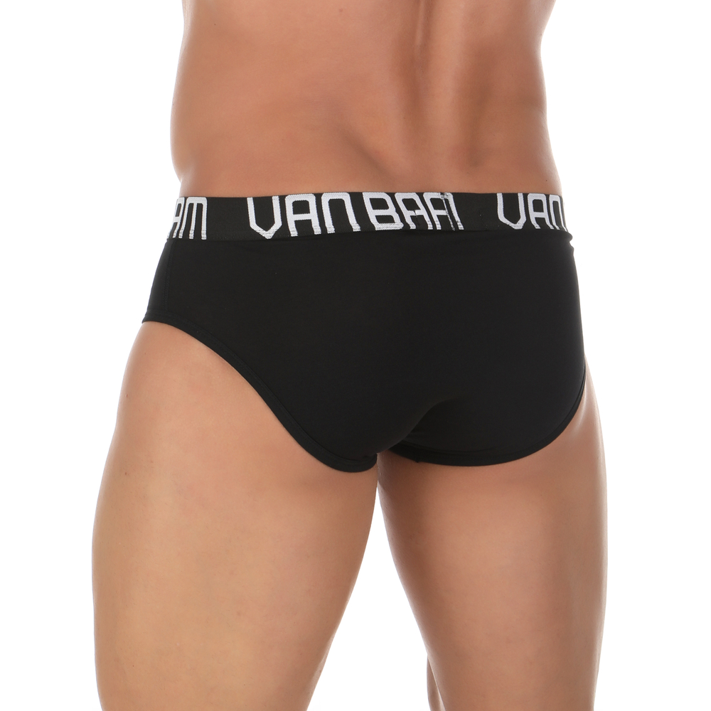 Мужские брифы черные Van Baam VB50747