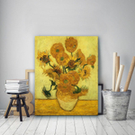 Картина для интерьера "Подсолнухи на жёлтом фоне", Винсент Ван Гог Настене.рф