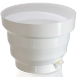 Горшок для цветов пластиковый 1,6л d-17см «Акцент» с поддоном белый