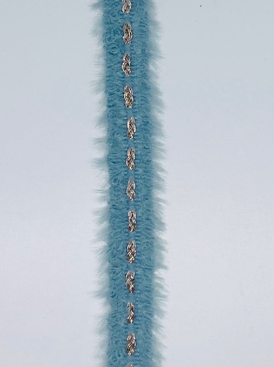 Тесьма отделочная твидовая пушистая (эффект травки) с люрексом ш 20мм 1 м