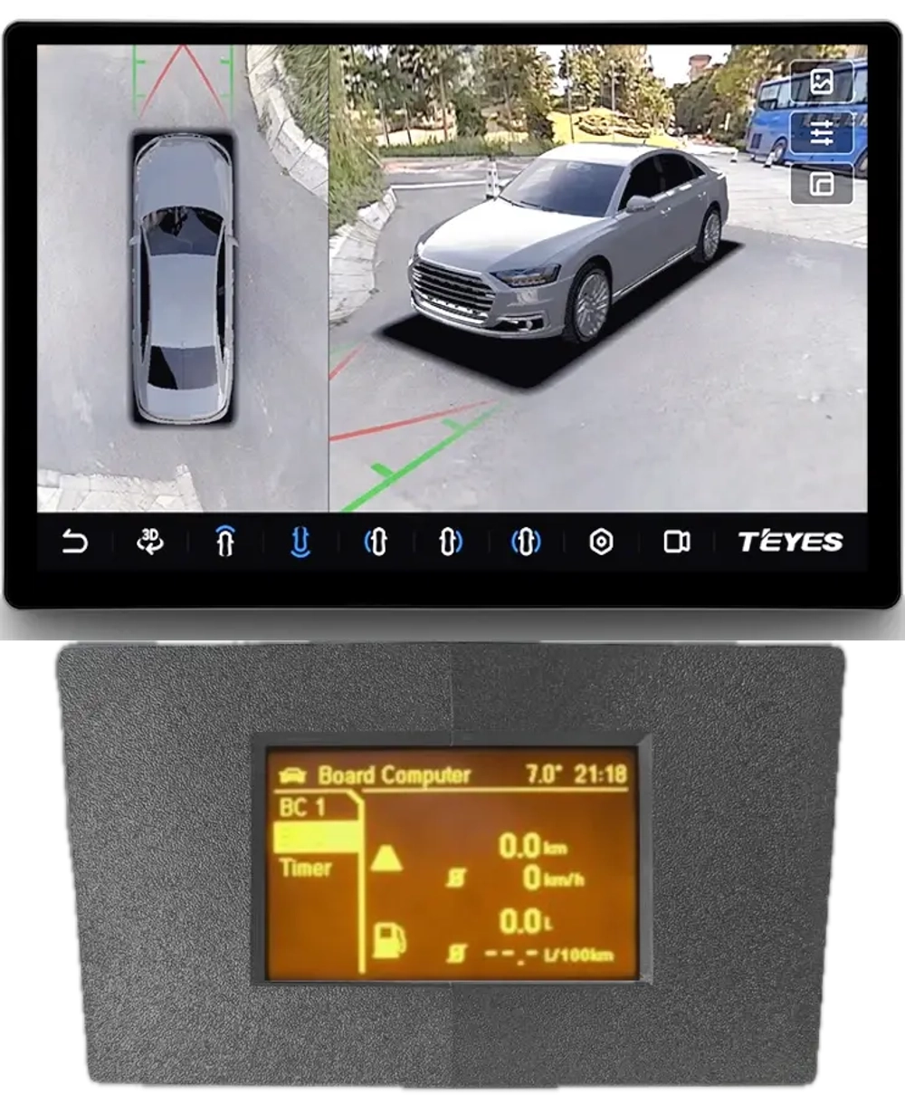 Магнитола для Opel Astra H (перенос БК вниз, серая) - Teyes CC3-2K-360 монитор 13" 2K QLED на Android 10, 6/128Гб, CarPlay, 4G SIM-слот, 4 камеры в комплекте